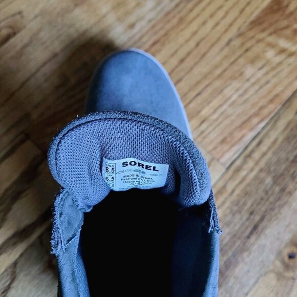 Sorel Out N About Gray Suede Waterproof Boots Sze 8.5 Womens Wedge Ankle Booties - Picture 13 of 15
